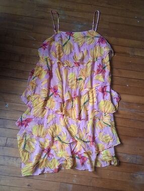 NWOT Farm Rio Sz L Banana Dress